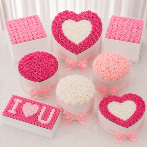 AYOYO Fiori <span class=keywords><strong>di</strong></span> Rosa Artificiali Personalizzabili, Bouquet a Forma <span class=keywords><strong>di</strong></span> Cuore in Vari Stili, Fiori Conservati, <span class=keywords><strong>Regalo</strong></span> per <span class=keywords><strong>San</strong></span> <span class=keywords><strong>Valentino</strong></span> - Product Image 1
