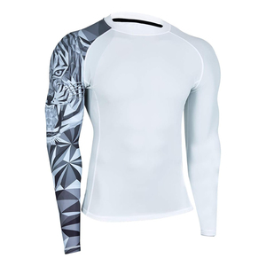 Manches longues hommes Rash guard Compression à séchage rapide BJJ Rush Guard pour l'entraînement Sports Gym Fighting Wear rash guard - Product Image 6