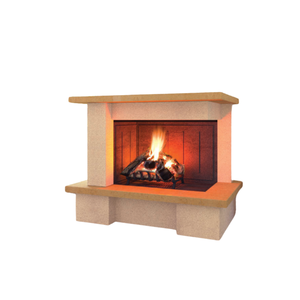 Cheminée Seville DS90 avec revêtement en pierre réfractaire, ouverture à droite - Product Image 1