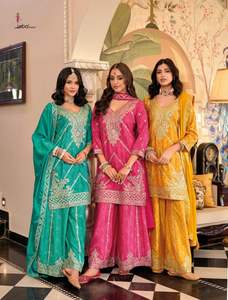 Vente chaude ethnique pakistanaise Salwar costumes avec correspondant Dupatta pour mariage et tenue de fête à des prix abordables - Product Image 3