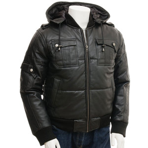 Veste en cuir pour homme à prix compétitif avec plusieurs poches, style streetwear, vêtement d'hiver, veste d'hiver - Product Image 4