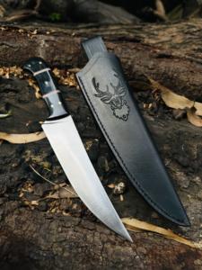 Couteau de chasse à lame en acier à haute teneur en carbone, couteau de camping, couteau à lame fixe pour la brousse, avec étui en cuir fin, couteaux en acier personnalisés - Product Image 2