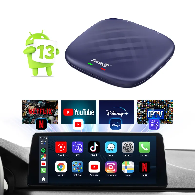 Carlinkit mini multimedia video box 8G+128GB kabellos Android auto box carplay ai box Youtube Netflix