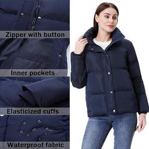 Venta al por mayor personalizable OEM burbuja chaqueta acolchada invierno impermeable acolchado transpirable lona Streetwear Parka frontal - Product Image 5