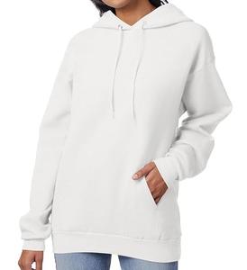 Sudadera con capucha de gran tamaño de Color blanco liso con logotipo personalizado, ropa de calle de invierno para hombre, ropa deportiva pesada con capucha transpirable - Product Image 4