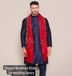 Unisex Party Wear Indian Pakistani Wholesale Bandhani <b>Silk</b> Dupatta Bandhej Print Dupatta Wedding Return Gift Bridesmaid Gift - Product Image 3