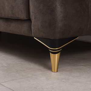 Patas de Muebles Modernas de Plástico Negro de 15 cm con Forma Triangular, Tiras Cromadas y Tapa Dorada, Fácil Instalación para Sofás y Armarios de Sala de Estar - Product Image 3