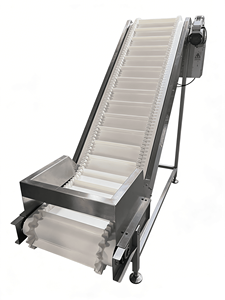 Cinta Transportadora Inclinada de PU con Púas y Pared Lateral, Elevador Automático de Materiales, Transportador de Grado Alimenticio - Product Image 2