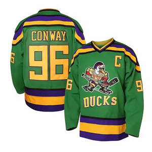 2024 dernier produit séchage rapide col en v rayé maillot de Hockey sur glace hommes impression par Sublimation grande taille OEM sport Vancouver nom de l'équipe - Product Image 2