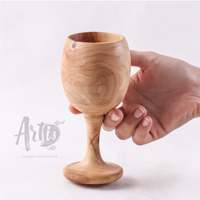 Gobelet artisanal en bois d'olivier ArtisRaw - Écologique et résistant à la chaleur - Vaisselle classique pour les fêtes en provenance de Tunisie