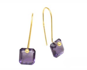 ต่างหูเงินสเตอริ่ง925พร้อมอเมทิสต์ควอตซ์ชุบทอง18K ของขวัญวันวาเลนไทน์ที่ดีที่สุดขนาดลูกปัดมิลลิเมตร - Product Image 2