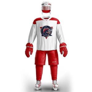 Personalizado sublimado transpirable de secado rápido Pro Lace Neck Tackle Twill Ice Hockey Jerseys Fast Turnaround Sets Servicio OEM - Product Image 6