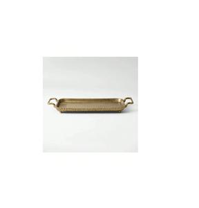 Bandeja de Servir Moderna de Latón Dorado con Acabado Pulido Liso para Bodas, Cenas Festivas y Celebraciones Culturales - Product Image 1