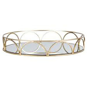 Weddings Circular Decorative <b>Metal</b> <b>Tray</b> Glass Circle Serving and Decorative <b>Tray</b> for Hotel and Restaurants - Product Image 3