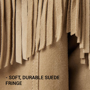 Biker Fringe Jacket Suede Leather Cowgirl Style Prendas de abrigo - Product Image 3