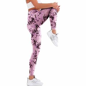 Deportes Fitness Logotipo personalizado Atlético Yoga Gimnasio Scrunch Cintura alta Nylon Entrenamiento Mujeres Leggings sin costuras - Product Image 3