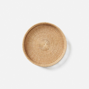 Bandeja Redonda de Mimbre para Servir, Cesta de Mimbre Natural, Bandeja Decorativa Tejida a Mano para Mesa de Centro, Decoración del Hogar - Product Image 2