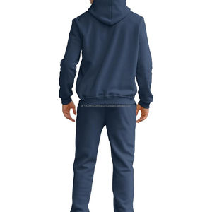 ชุดแทรคสูทสตรีทแวร์ผู้ชาย ผ้าฝ้าย 100% เสื้อฮู้ดดี้และกางเกงขายาวแบบสวม คุณภาพสูง สำหรับผู้ชาย ผ้าฝ้าย 100% - Product Image 6