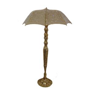 Bougeoir de décoration de fête de mariage bougeoir de décoration de table de finition brillante argentée bougeoir à 6 bras de finition plaquée or - Product Image 5