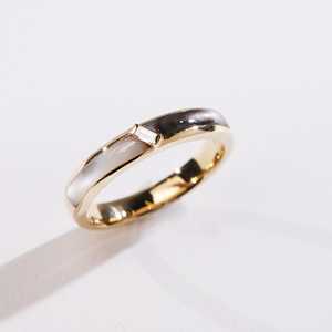 Anillos Finos de Doble Banda con Madreperla y Malaquita/Lapislázuli/Negro/Rosa Cortados a Medida - Product Image 2