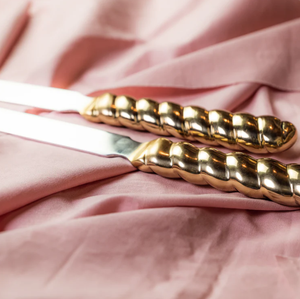 Top Sale Metal Gold Cake Knife & Server <b>Set</b> with Decorative Gold Handle in Best Price From India - Product Image 3