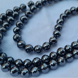 Cuentas de Moissanita Negra Facetada de 13 Pulgadas y 6.50 MM para la Elaboración de Joyería de Moda Femenina, Collar de Cuentas - Product Image 1