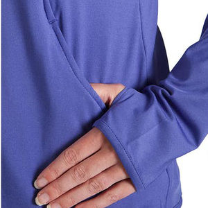 Couleur unie personnalisée quart de fermeture éclair respirant Performance Golf pull français éponge sport Fitness 1/4 quart de fermeture éclair pour les femmes - Product Image 5