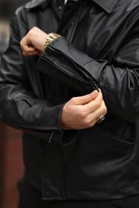 เสื้อโค้ทแขนยาวผ้าลูกฟูกสำหรับผู้ชาย, เสื้อโค้ทผ้าให้ความอบอุ่นมีซิปรูดกันน้ำฤดูหนาว - Product Image 5