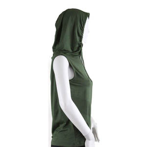 Wholesale Light Weight <b>Sleeveless</b> Crop <b>Hoodie</b> Ladies Windproof High Quality Casual Wear Breathable <b>sleeveless</b> <b>hoodie</b> - Product Image 2