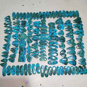 Shattuckite Cabochon คู่อัญมณีหลวมอัญมณีธรรมชาติสีดำและสีชมพูสำหรับทำเครื่องประดับ - Product Image 2