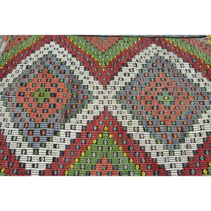 Tapis turc vintage grande surface 5.8x7.5 pieds intérieur rouge vert laine Latex Patchwork forme rectangulaire Tabriz pour chambre couloir - Product Image 5