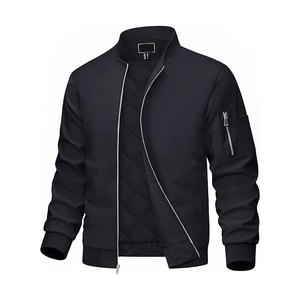 Wholesale Customizable Men's Varsity Bomber <b>Jackets</b> <b>Plus</b> <b>Sizes</b> Vintage Denim Washed Technique Zipper Stand Eco-Friendly Winter - Product Image 1
