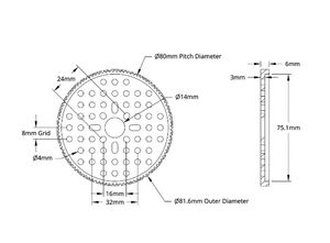 อะลูมิเนียมซีรีส์ 4302, MOD 0.8, เฟืองติดตั้งบนดุม (รูขนาด 14 มม., 100 ฟัน) สำหรับหุ่นยนต์ STEM REV WCP FTC FRC - Product Image 2
