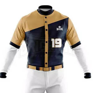 เครื่องแบบกีฬาเบสบอลแห้งเร็วใส่สบายผ้าซับลิเมชันเต็มตัวกระดุมเต็ม - Product Image 5