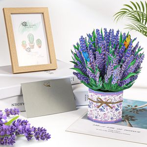 3 Paket Kartu Bunga Kertas Pop Up Buket Abadi Kartu Ucapan Kertas 3D Pop Up dengan Kartu Catatan dan Amplop untuk Semua Kesempatan - Product Image 5