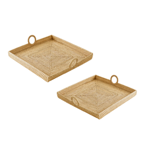 ตะกร้าหวายสานด้วยมือแบบพรีเมี่ยมถาดใส่อาหารตะกร้าผลไม้หวายสำหรับเสิร์ฟอย่างมีสไตล์ - Product Image 1