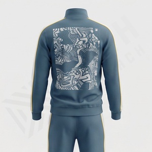 Conjunto Deportivo Personalizado con Logotipo, Chaqueta Deportiva de Forro Polar Técnico de Poliéster con Cremallera Completa, Pantalones Deportivos de Dos Piezas, Conjunto Deportivo para Hombre - Product Image 2