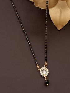 Mangalsutra de cuentas negras de diseñador para bodas y uso diario, joyería artificial de moda para damas a los mejores precios - Product Image 3