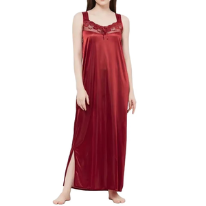 Top qualité nouveau personnalisé Satin soie chemise de nuit nuit sommeil porter dame vêtements de nuit maison porter Style confortable femmes Dressing - Product Image 5