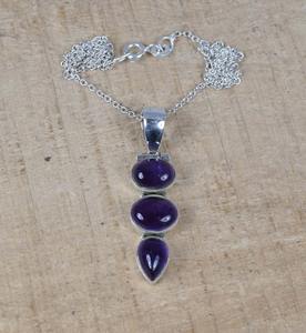 Joyería de piedras preciosas de amatista, colgante indio de la mejor calidad, colgante de Plata de Ley 925, regalo de boda para el amor con joyería de sello 925 - Product Image 4