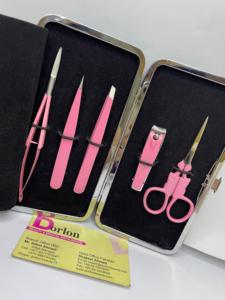 Pinzas cosméticas para cejas Dorlon, acero inoxidable, recubierto de Color rosa, puntiagudo inclinado, certificado CE ISO, reutilizable, ligero - Product Image 6