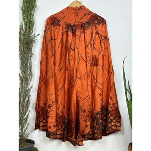 Vintage Recycled Silk Sari Boho Pyjama Drawstring Style Wide Legs Comfortable Nightwear Beach Wear Free Size Christmas Gift - Product Image 1