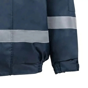 Veste de travail réfléchissante bleu foncé pour homme avec col montant et poches, coupe-vent, vêtement d'hiver, coupe régulière, en polyester - Product Image 2