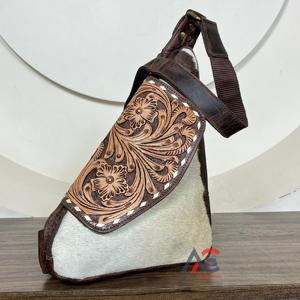 Bolsos de cuero para senderismo hechos a mano para mujer, bolsos de hombro tipo bandolera pequeños de piel de vaca, bolsos de pecho informales de cuero genuino para teléfono - Product Image 1