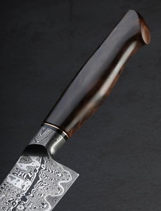 Cuchillo de Chef de acero de Damasco hecho a mano de alta calidad con mango de madera hoja de 8 pulgadas ambidiestro-Idea de regalo de aniversario o Navidad - Product Image 4