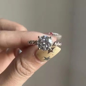 18K oro sólido 2CTW VVS1 claridad laboratorio cultivado diamante anillo oculto Halo rodio infinito vástago romántico Boda nupcial conjunto para - Product Image 1