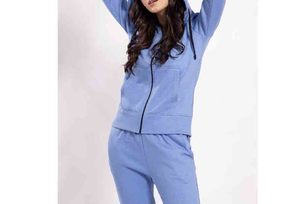 Survêtement pour femme en coton 100% surdimensionné, couleur unie, logo imprimé sur écran personnalisé, poids lourd, hip hop, 2 pièces - Product Image 5