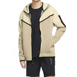 2024 hombres personalizable 100% algodón peso pesado cremallera sudaderas con capucha invierno patrón sólido Tech Fleece térmico en blanco hombres cremallera Sudadera con capucha - Product Image 3
