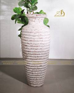 Pot de fleur rond en céramique blanche moderne Décoration de jardin Mini pot de jardinière de paysage avec finition galvanisée AQ091H118WHS - Product Image 2