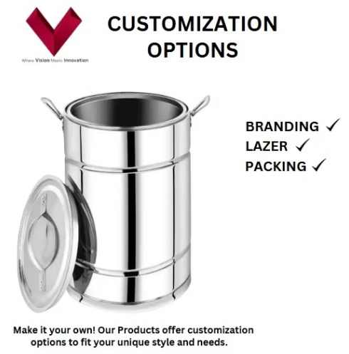 Customized Logo 20LTR Stainless Steel Hot Pot Large Metal Cooking Pot Food Warmer Casserole High Quality for Soup